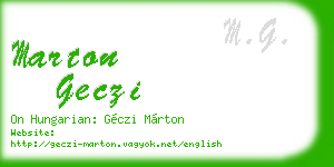 marton geczi business card