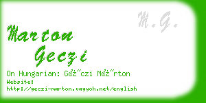 marton geczi business card